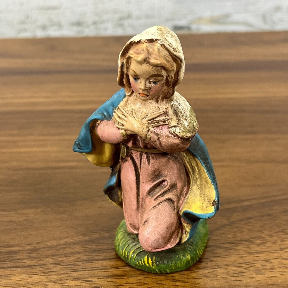 FONTANINI Vintage Virgin Mary Nativity Figure Ceramic Hand Painted‎